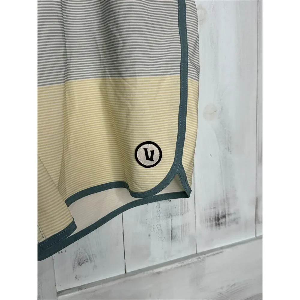 VUORI Cruise Board Shorts Swim Trunks Men's Size 36  Sagebrush‎ Wave Stripe Blue